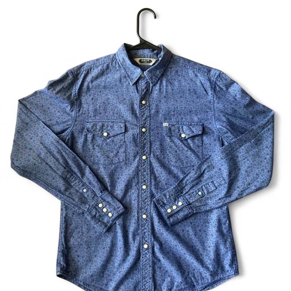Urban-Outfitters Men's Blue and Floral Button Up